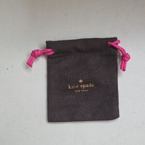Kate Spade Dark Brown Pouch with Pink Ties